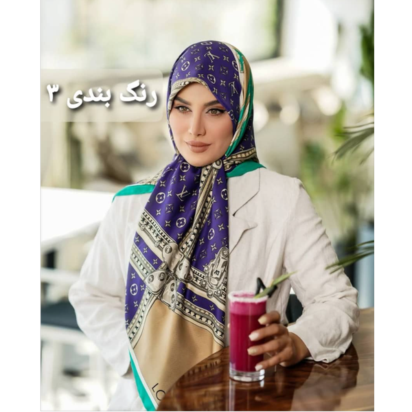 روسری ابریشم توییل طرح لوییز ویتون