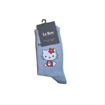 جوراب نخ پنبه ساق دار زنانه هلو کیتی Hello kitty رنگ یاسی به همراه 3 رنگ جذاب دیگر