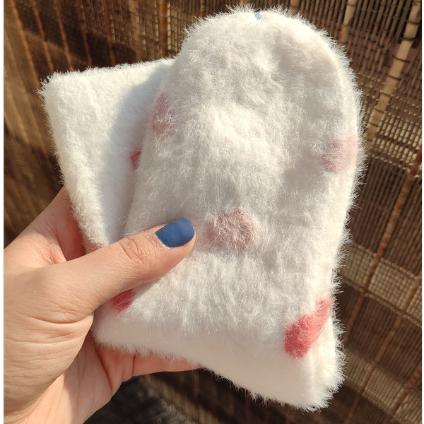 جوراب نیم ساق زنانه موهر طرح قلبی وارداتی