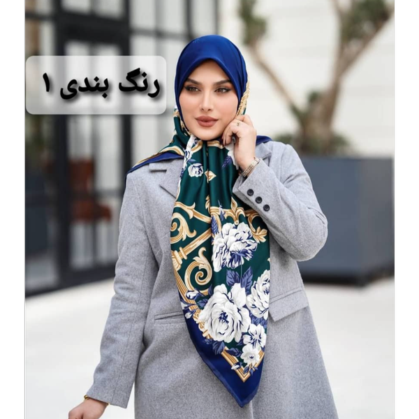 روسری ابریشم ژاکارد طرح گل