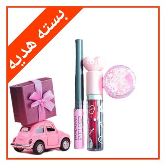 گلیتر پری دریایی مدل شنی به همراه خط چشم هندیان و تینت لب مدل قلب Love کد Fm-2024-1 مجموعه 3 عددی