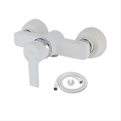 شیر سرویس بهداشتی کسری مدل امگا سفید به همراه شلنگ