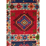 فرش دستباف سایز قالیچه سه متری(تمام پشم یلمه طرح اسپرت دور خلوت خشتی)کد 1677