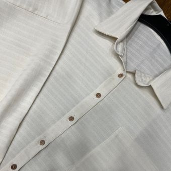 شومیز لینن سفید طرح راه راه کد ۱۴۰۳