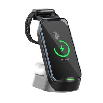 شارژر وایرلس 4 کاره گرین لاین مدل Green Lion 4 in 1 Fast Wireless Charger GN4IN1WCBK با توان 15W