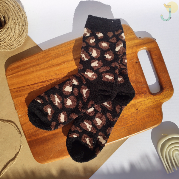 جوراب ساقدار بوکله زنانه طرح پلنگی برند COCO & HANA