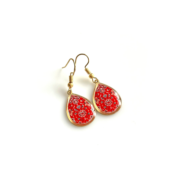 گوشواره اشکی کوچک سری قرمز