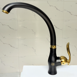 شیر آشپزخانه اسناپل مدل رهام | طراحی مدرن، بدنه برنجی و پرلاتور کاهنده مصرف آب