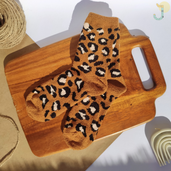 جوراب ساقدار بوکله زنانه طرح پلنگی برند COCO & HANA