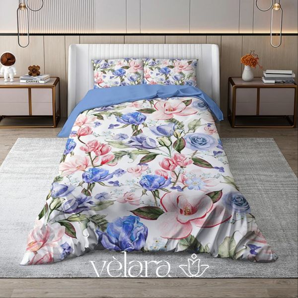 سرویس روتختی پارچه ترک برند ولارا طرح گلوگیاه کد R 235