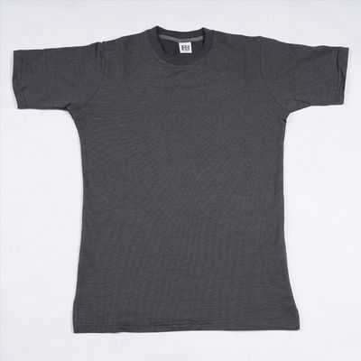 تیشرت حصیری یقه گرد رنگ نوک مدادی