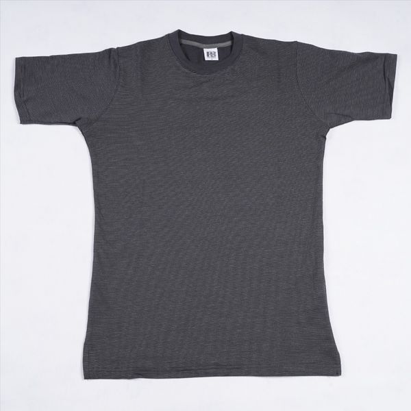 تیشرت حصیری یقه گرد رنگ نوک مدادی