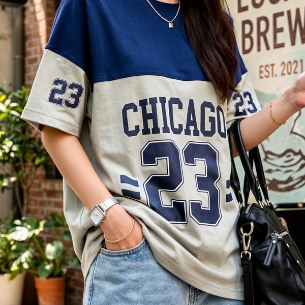تی‌شرت دوتیکه اسپرت طرح CHICAGO 23 مدل زنانه