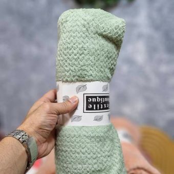 حوله حمام استخری پولیشی سبز پاستیلی