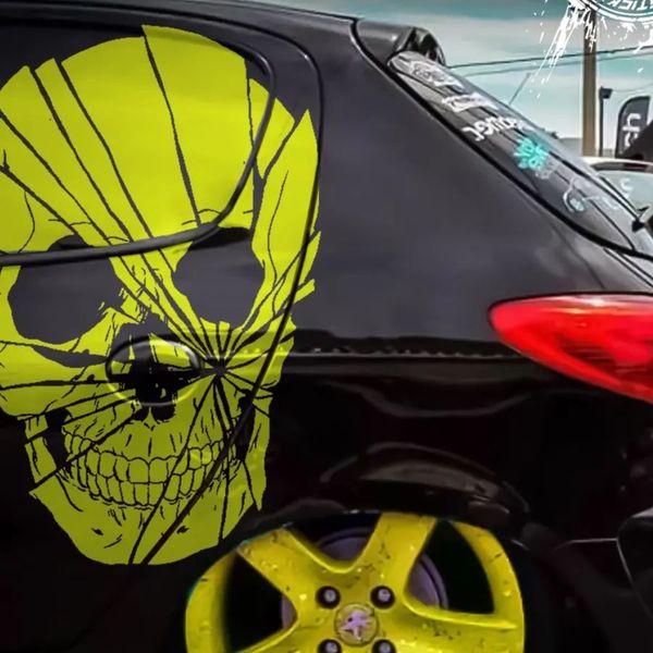 برچسب خودرو ونگارد طرح Skull Yellow