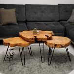 میز سه تکه چوب طبیعی توسکا مدل برکه