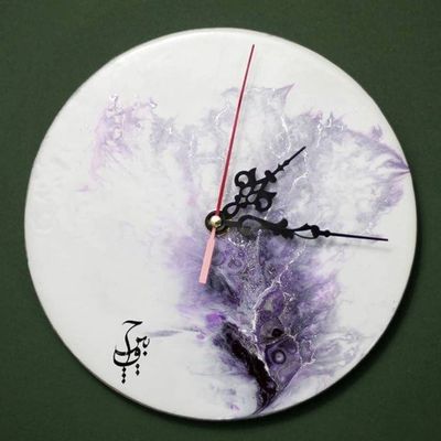 ساعت رزینی آبستره بنفشه