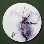 ساعت رزینی آبستره بنفشه