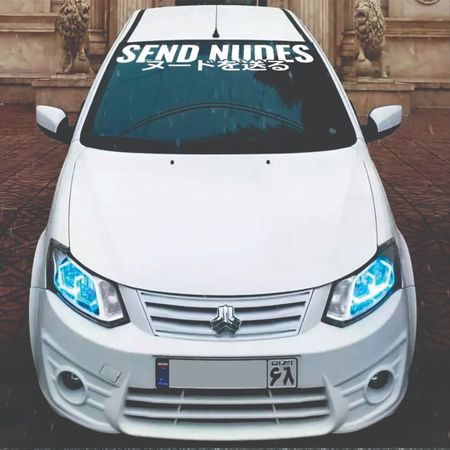 برچسب وین شیلد خودرو طرح send Nuds