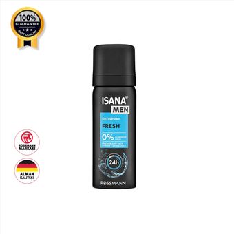 اسپری دئودرانت مردانه ایسانا من Isana men اورجینال مسافرتی Fresh حجم 50 میل