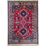 فرش دستباف یلمه سایز ذرع و چارک زمینه لاکی (تمام پشم طرح حوضی) کد 1700