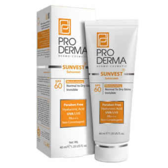 کرم ضد آفتاب و مرطوب کننده پرودرما با SPF60 "مناسب پوست‌های نرمال و خشک"