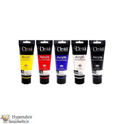 رنگ اکرولیک وستا (Vesta) حجم 75میل شماره های  رنگبندی (52 الی 57 -59-61 الی 69-72-74-110 الی 118)