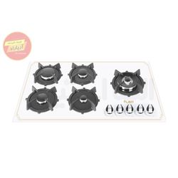 اجاق گاز 5 شعله شیشه ای سفید ایرانی G544 السا استیل