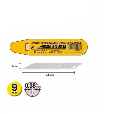 تیغ کاتر الفا (OLFA) سی درجه کد DKB-5 بسته 5 عددی