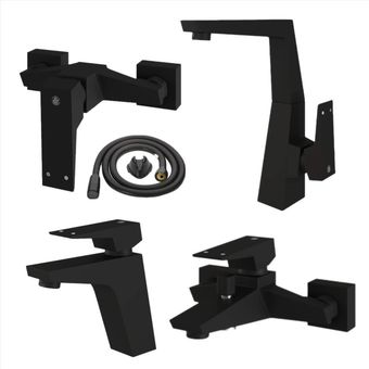 ست شیرآلات کسری مدل کنکورد مجموعه 5 عددی مشکی