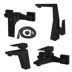 ست شیرآلات کسری مدل کنکورد مجموعه 5 عددی مشکی