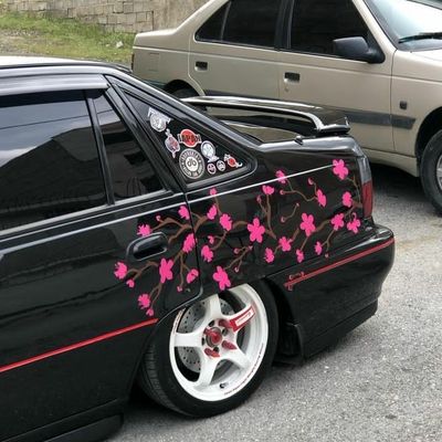 برچسب شیشه خودرو ونگارد طرح درخت ساکورا ژاپنی کد vg4
