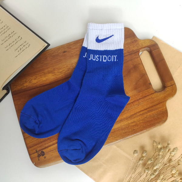 جوراب ساقدار کش انگلیسی یونیسکس طرح Just Do It Nike برند دومینو