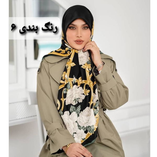 روسری ابریشم ژاکارد طرح گل