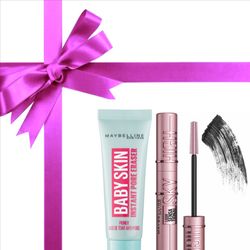 پک آرایش اقتصادی میبلین Maybelline اورجینال ریمل اسکای های با پرایمر بیبی اسکین بسته 2 عددی