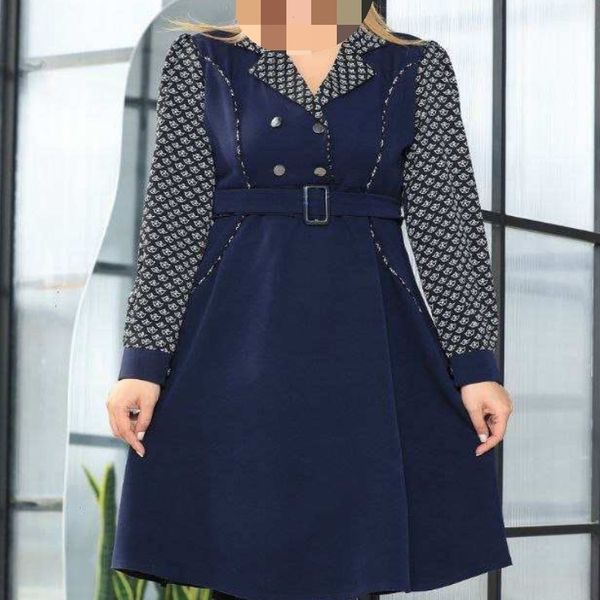 تونیک سارافون چهاردکمه سورمه ای