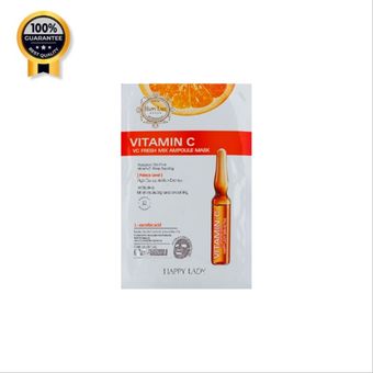 ماسک ورقه ای صورت ویتامین سی هپی لیدی Happy Lady فرمول ایتالیایی حجم 28 میلی لیتر