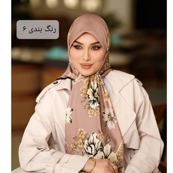 روسری ابریشم توییل طرح گل