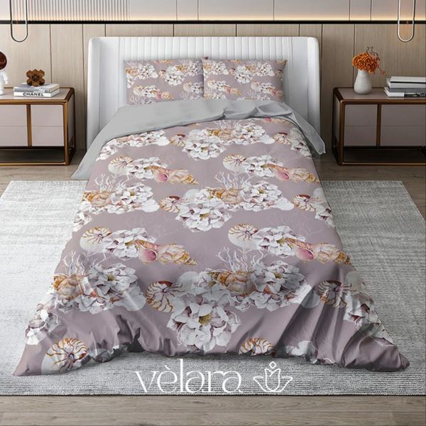 سرویس روتختی پارچه ترک برند ولارا طرح گل و گیاه کد R 183