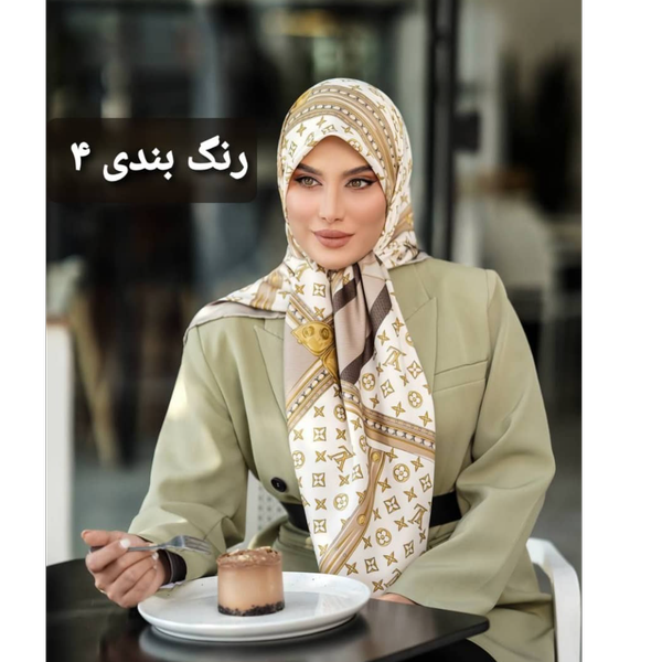 روسری ابریشم توییل طرح لوییز ویتون
