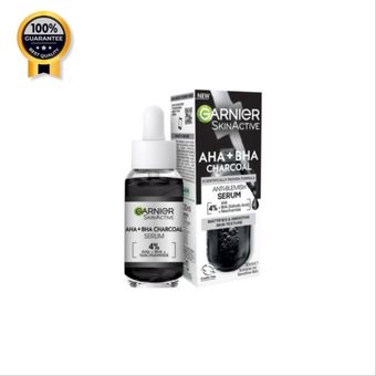 سرم لایه بردار گارنیر Garnier اورجینال مدل نیاسینامید ذغالی AHA+BHA حجم 30 میلی لیتر