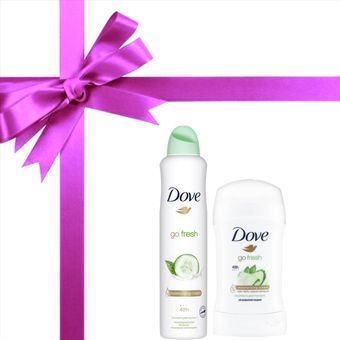 پک بهداشتی مام و اسپری داو Dove اورجینال رایحه خیار و چای سبز بسته تخفیفی 2 عددی