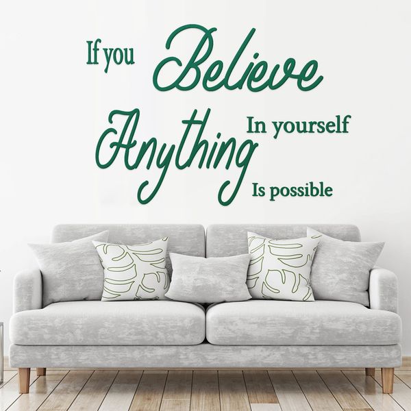 استیکر چوبی آرتافرین طرح "if you believe in yourself anything is possible"
