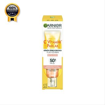 ضدآفتاب فلوئیدی ویتامین سی گارنیر Garnier اورجینال حاوی SPF50 رنگی Işıltılı Doku