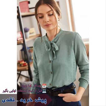 شومیز زنانه یقه کرواتی سبز برند Armonika پیش خرید نقدی