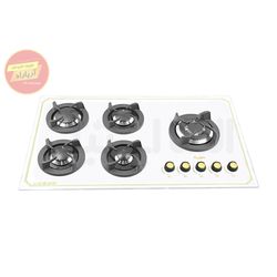 اجاق گاز 5 شعله شیشه ای سفید ایرانی G535 السا استیل