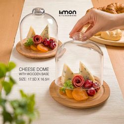 ظرف سرو پنیر کفه چوبی لیمون