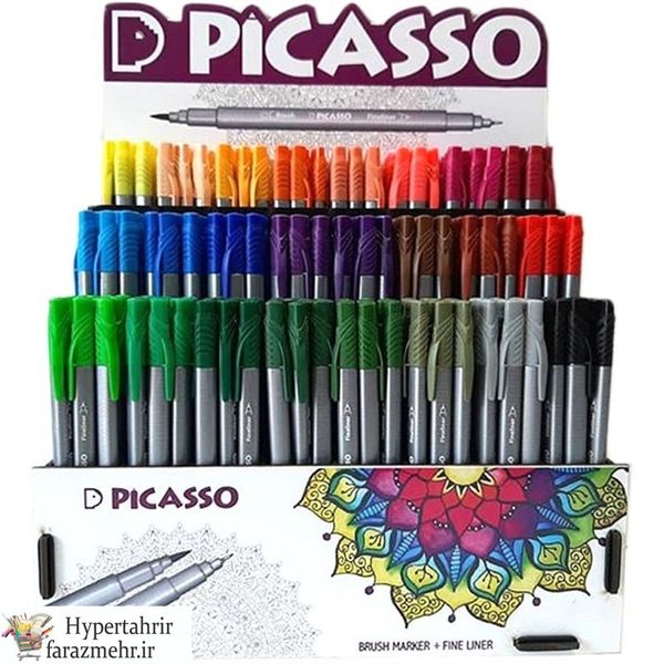 روان نویس دو سر پیکاسو (PICASSO)رنگبندی ( بنفش, زرد, , سبز روشن, سبز لجنی, سبز پسته ای, صورتی, طوسی, قرمز, قهوه ای, نارنجی, کرم)