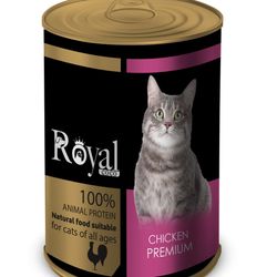 کنسرو مخصوص گربه با طعم مرغ 380 گرمی Royal coco