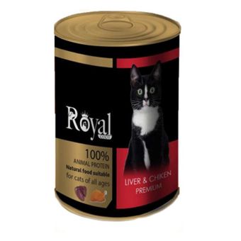 کنسرو مخصوص گربه با طعم مرغ و جگر 380 گرمی Royal coco